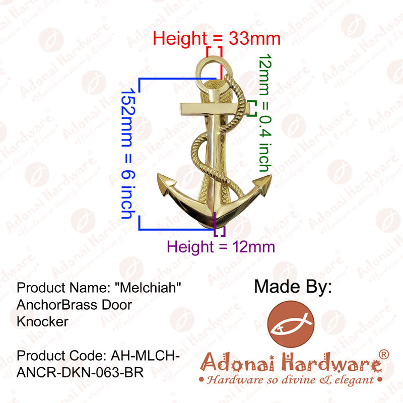 Melchiah Anchor Brass Door Knocker