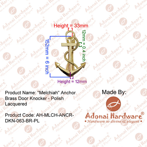 Melchiah Anchor Brass Door Knocker