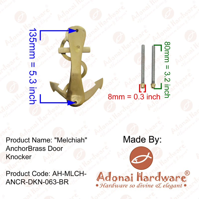 Melchiah Anchor Brass Door Knocker