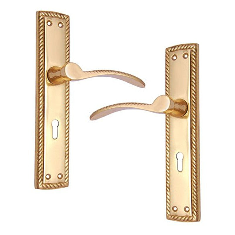 Buy "Moses" Brass Door Handle with Plate-Premium Harware Products Online - Adonai Hardware