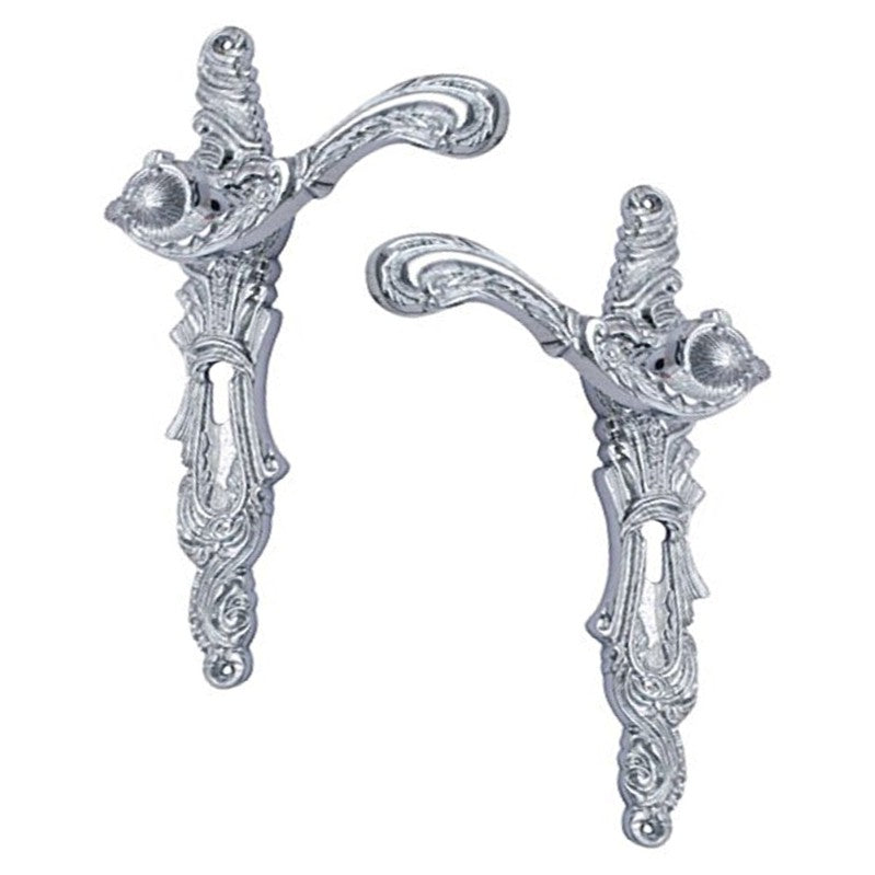 Buy "Nahor" Brass Door Handle with Plate-Premium Harware Products Online - Adonai Hardware