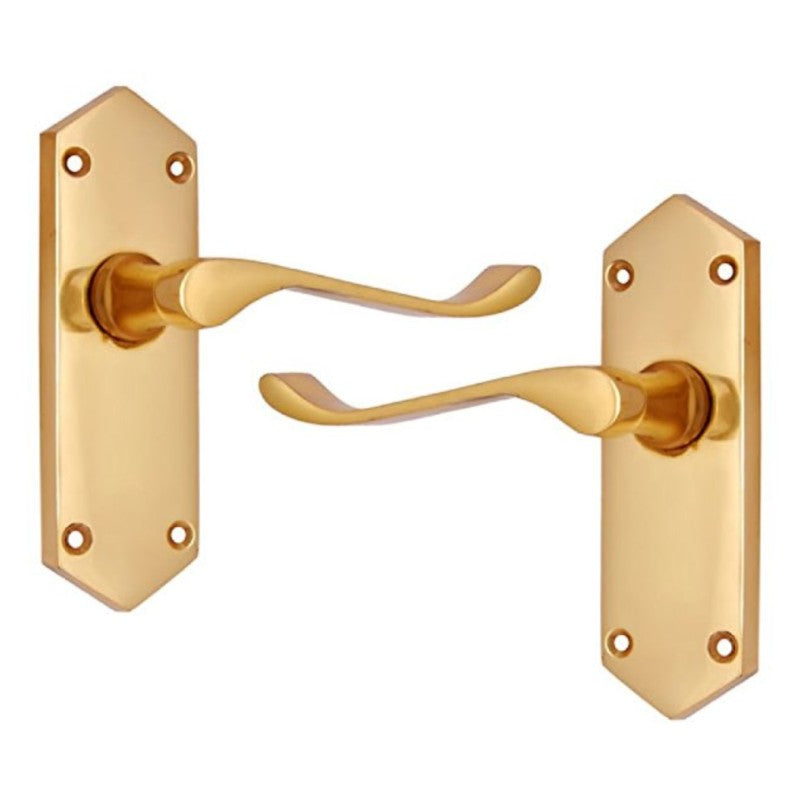 Buy "Noah" Brass Door Handle with Plate-Premium Harware Products Online - Adonai Hardware
