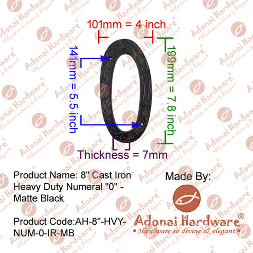 8" Iron Numerals (0-9) Heavy Duty