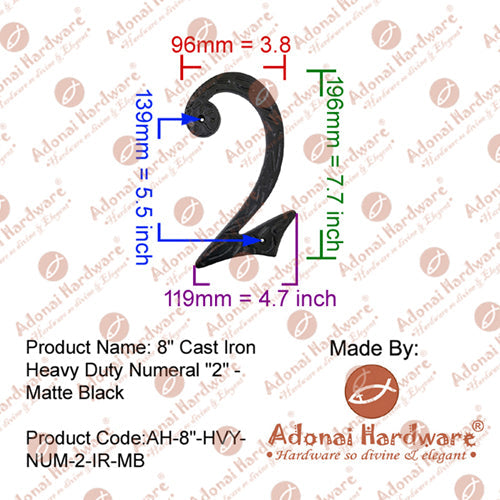 8" Iron Numerals (0-9) Heavy Duty