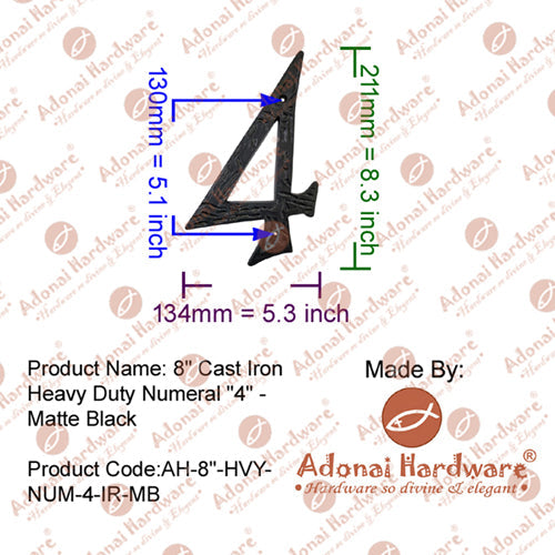 8" Iron Numerals (0-9) Heavy Duty
