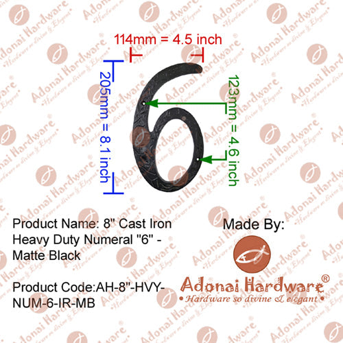8" Iron Numerals (0-9) Heavy Duty