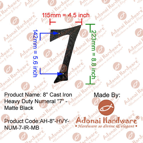 8" Iron Numerals (0-9) Heavy Duty