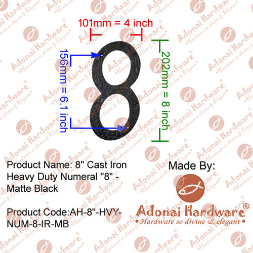 8" Iron Numerals (0-9) Heavy Duty