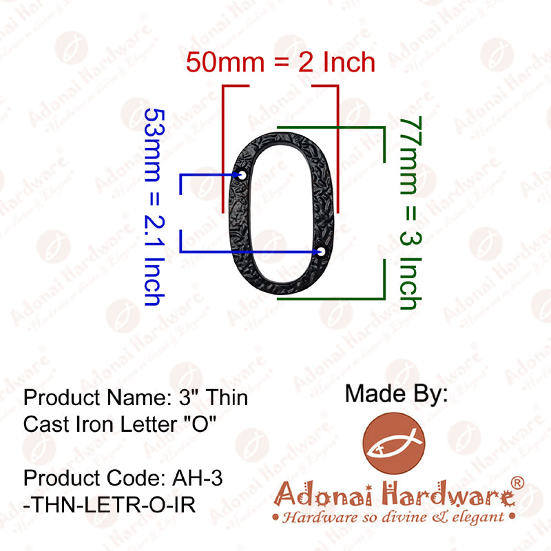 3 Inch Thin Cast Iron Letters (A-Z)