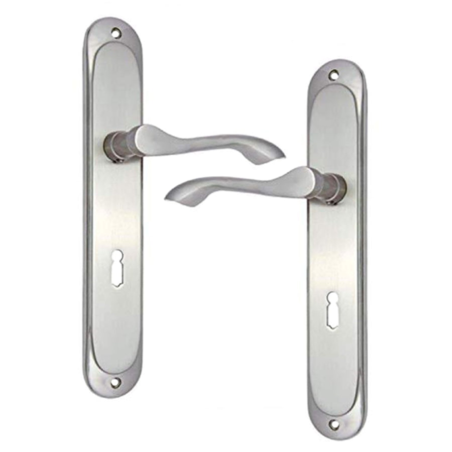 Buy "Obed" Brass Door Handle with Plate-Premium Harware Products Online - Adonai Hardware