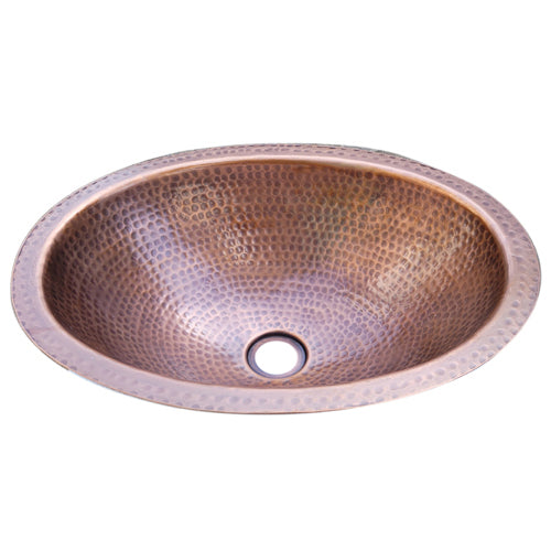 Buy 17.1 Inch "Tirzah" Antique Copper Oval Hammered Basin-Premium Harware Products Online - Adonai Hardware