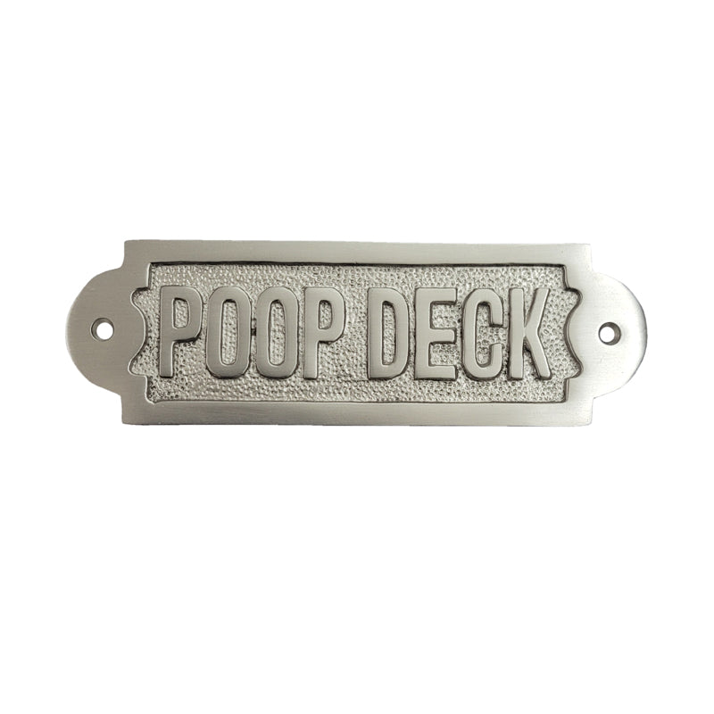Poop Deck Brass Door Sign