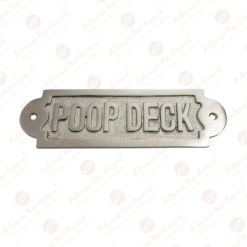 Poop Deck Brass Door Sign