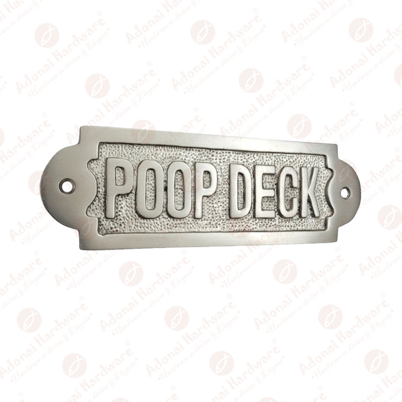 Poop Deck Brass Door Sign