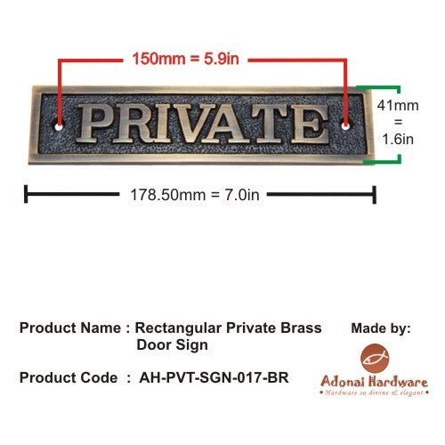 Best Rectangular Private Brass Door Sign - Adonai Hardware