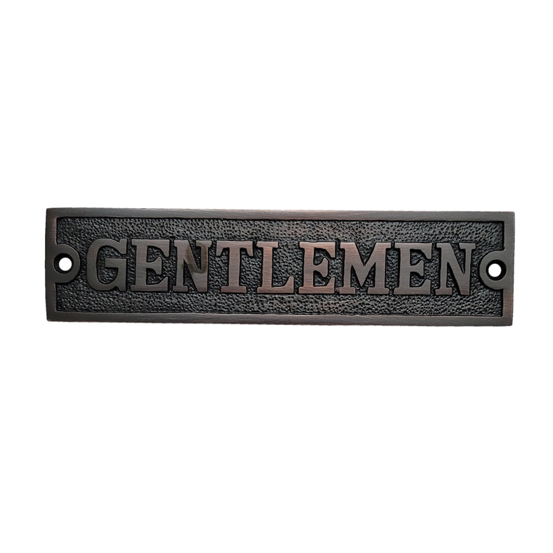 Rectangular Gentlemen Brass Door Sign