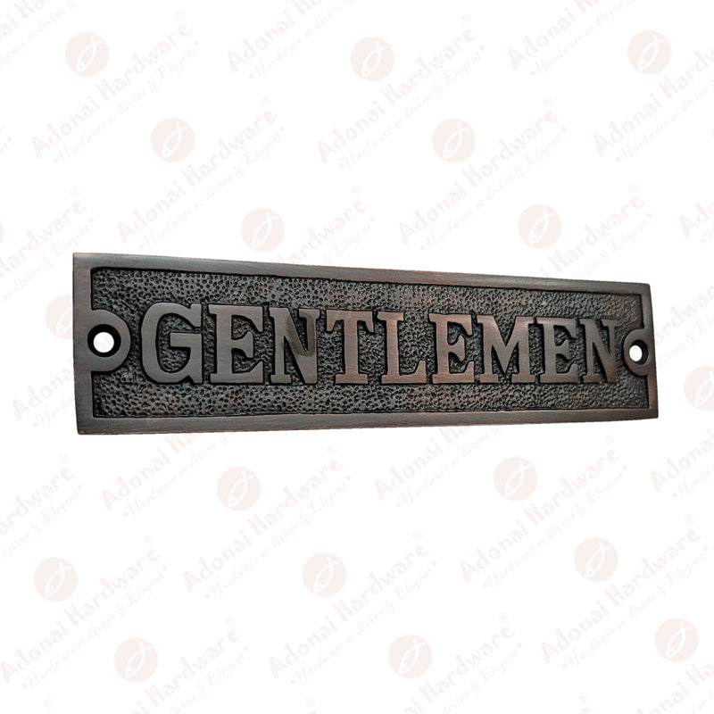 Rectangular Gentlemen Brass Door Sign