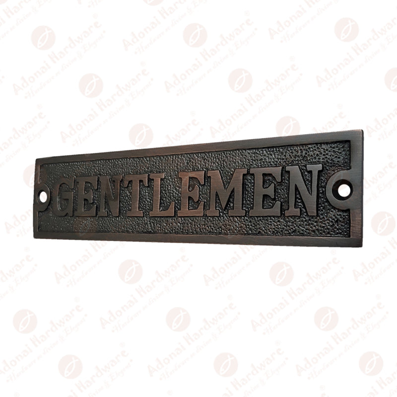 Rectangular Gentlemen Brass Door Sign