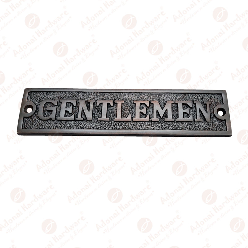 Rectangular Gentlemen Brass Door Sign