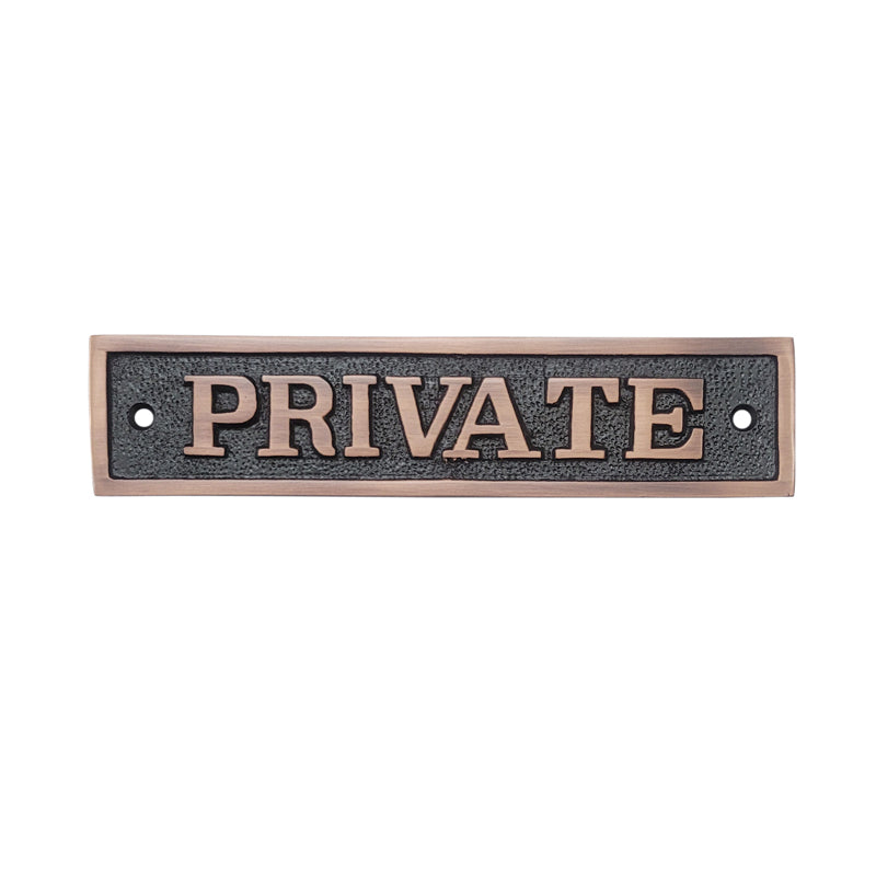 Rectangular Private Brass Door Sign