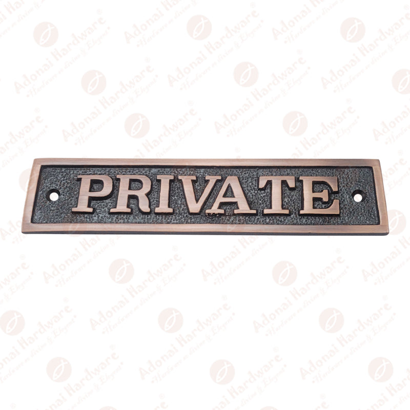 Rectangular Private Brass Door Sign