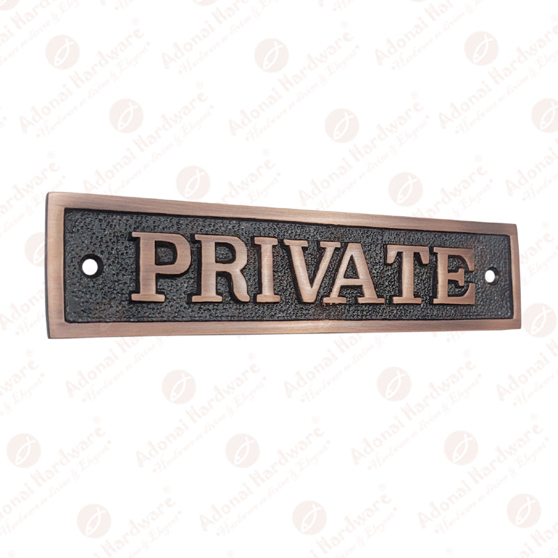 Rectangular Private Brass Door Sign