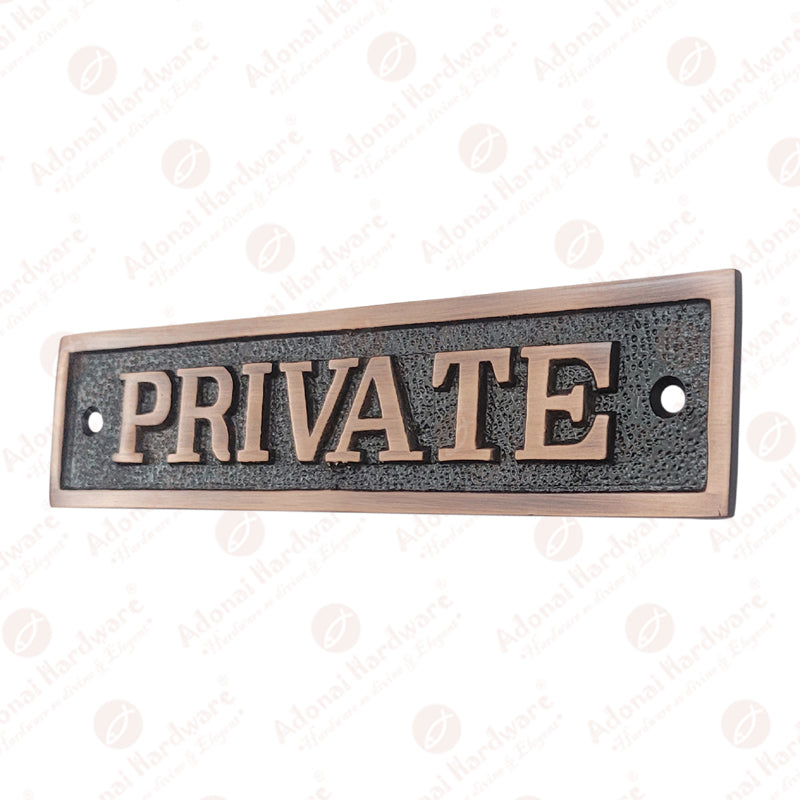 Rectangular Private Brass Door Sign