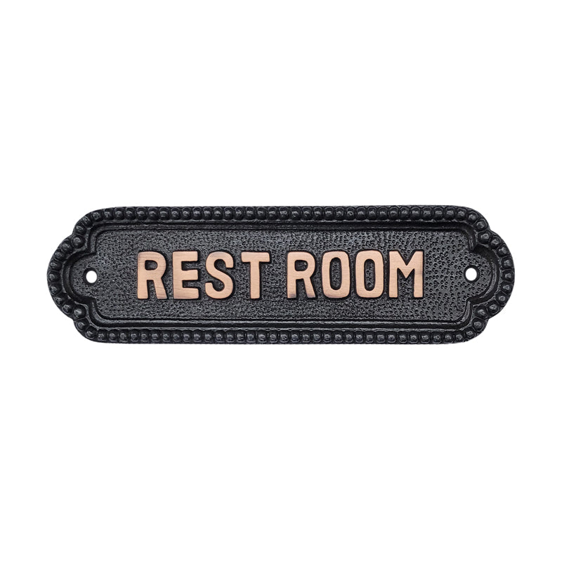 Rest Room Brass Door Sign