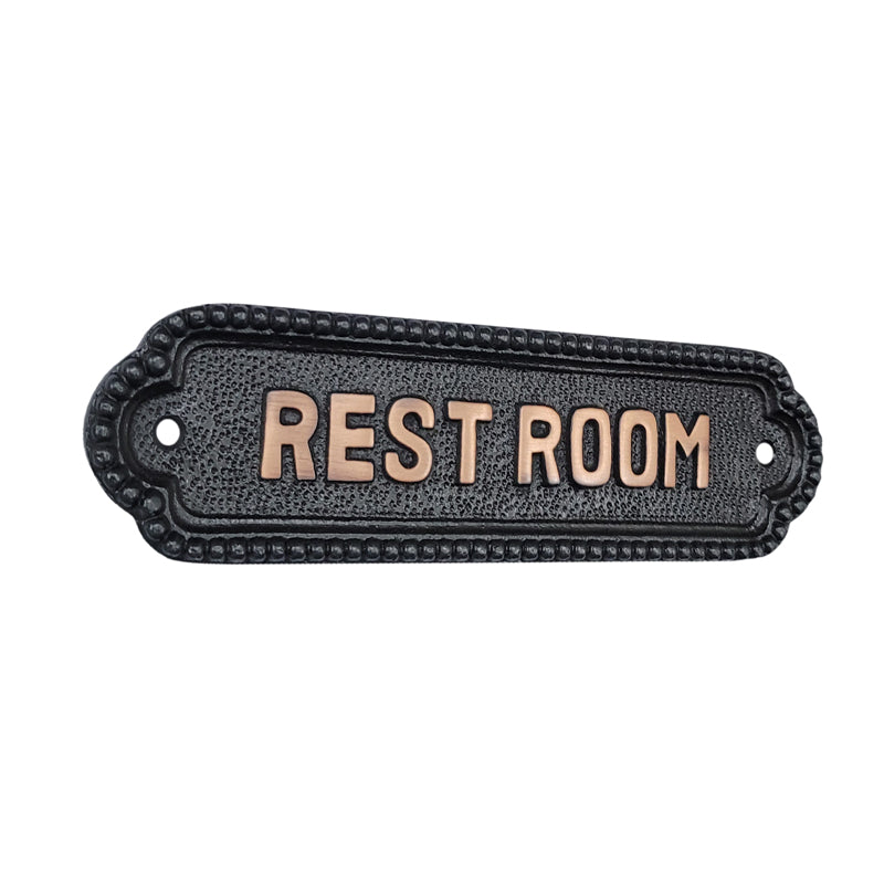 Rest Room Brass Door Sign