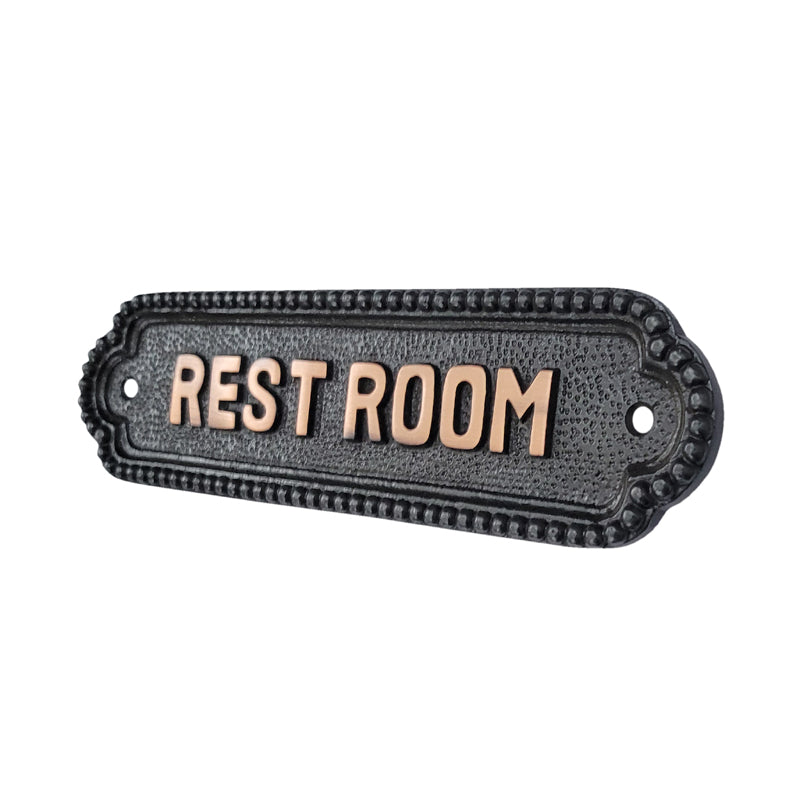 Rest Room Brass Door Sign