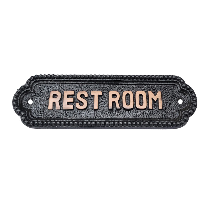 Rest Room Brass Door Sign