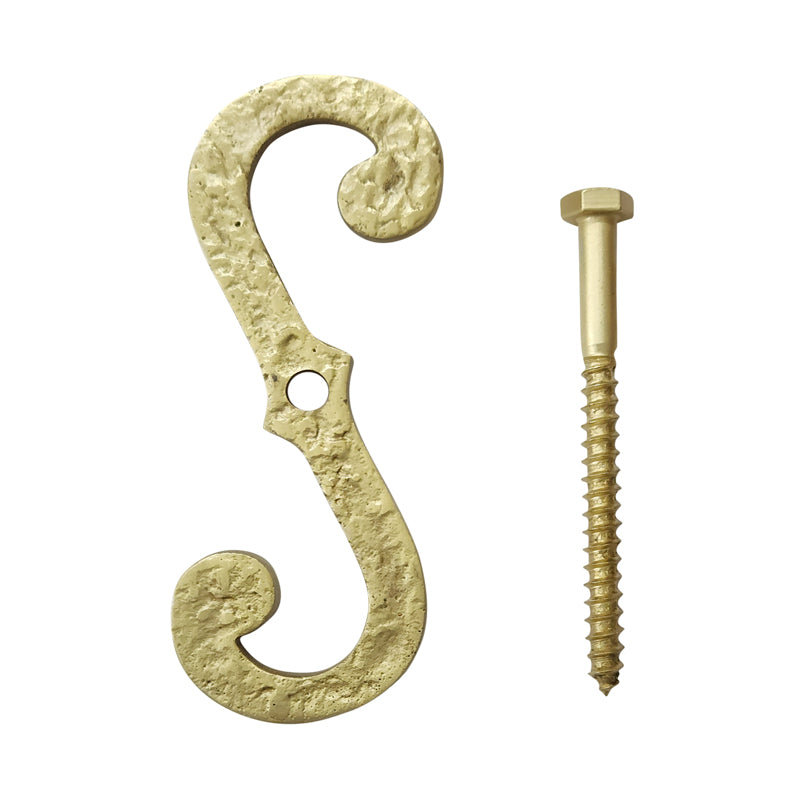 Selah Decorative Exterior Solid Brass Scroll Design Window / Shutter Dogs
