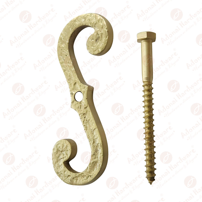 Selah Decorative Exterior Solid Brass Scroll Design Window / Shutter Dogs