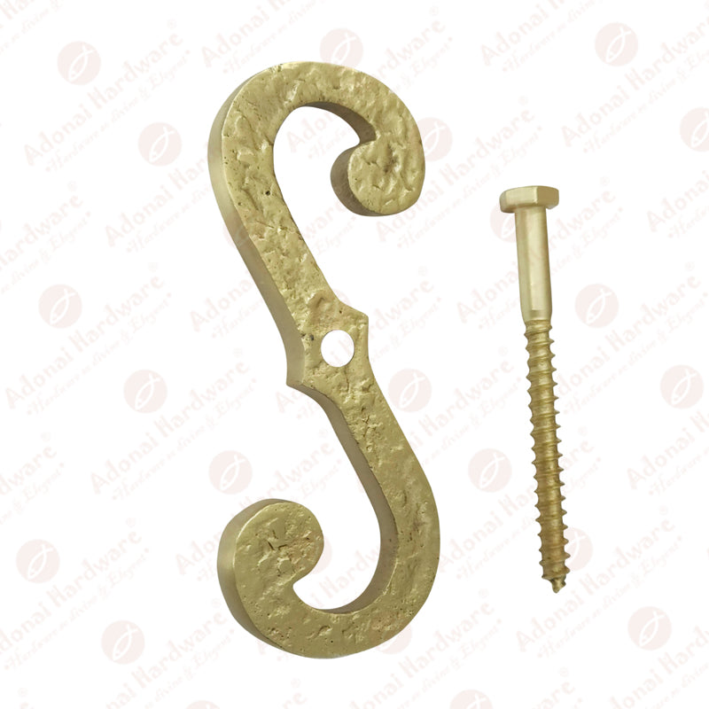 Selah Decorative Exterior Solid Brass Scroll Design Window / Shutter Dogs