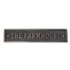 Rectangular "THE FARMHOUSE" Brass Door Sign