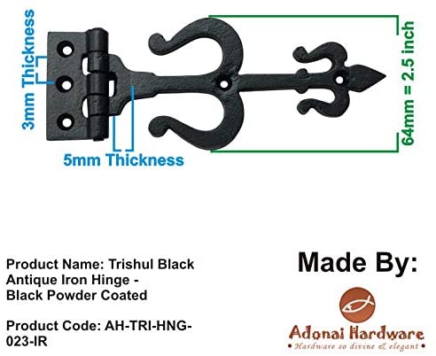 "Tertius" Antique Cast Iron Cabinet T Hinge