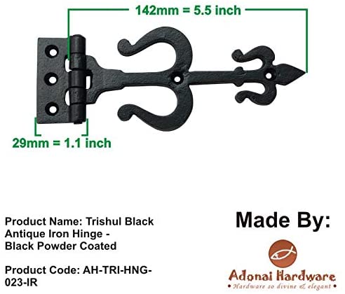 "Tertius" Antique Cast Iron Cabinet T Hinge
