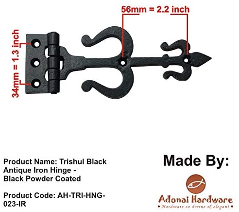 "Tertius" Antique Cast Iron Cabinet T Hinge