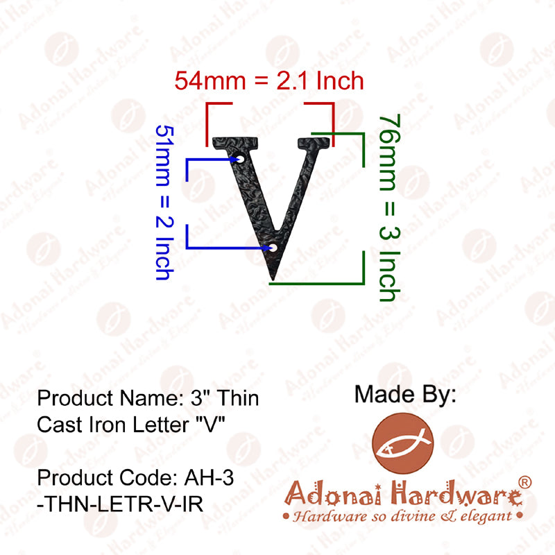 3 Inch Thin Cast Iron Letters (A-Z)