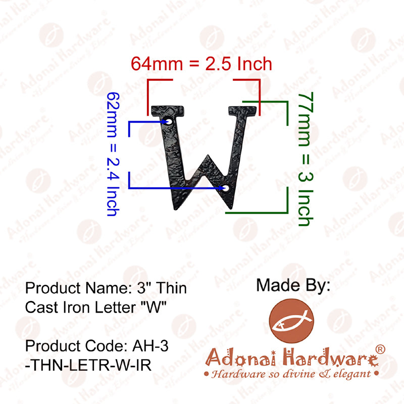 3 Inch Thin Cast Iron Letters (A-Z)