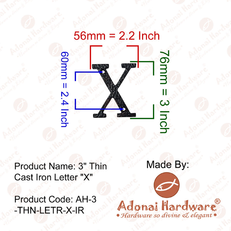 3 Inch Thin Cast Iron Letters (A-Z)