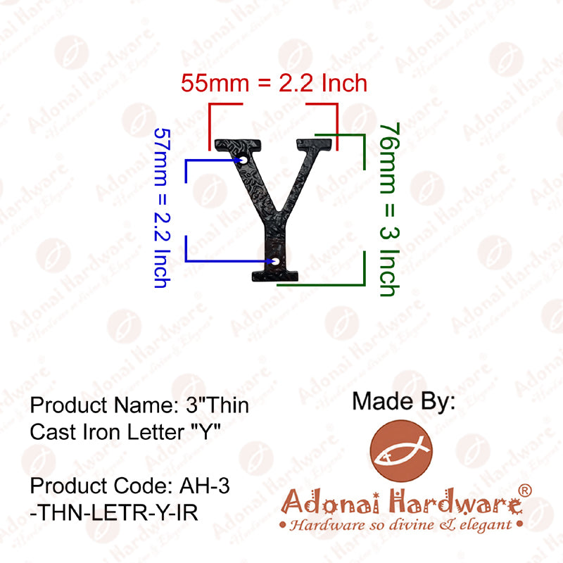 3 Inch Thin Cast Iron Letters (A-Z)