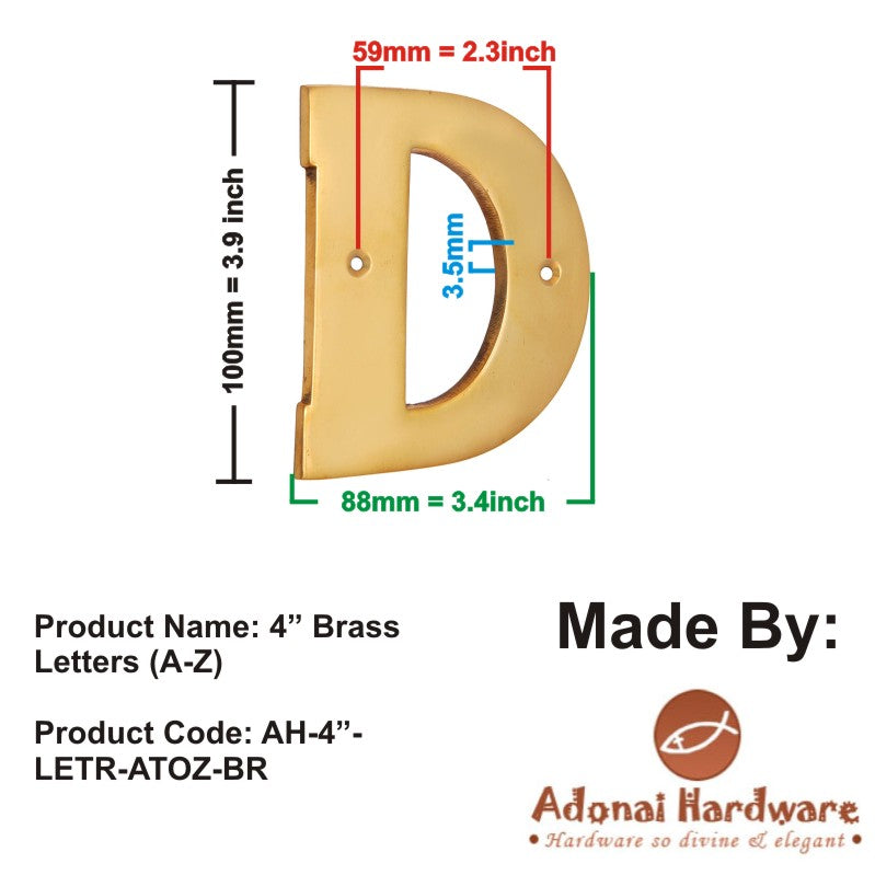 4" Brass Letters (A-Z)