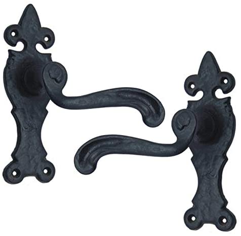 Buy "Abiud" Black Iron Door Handle with Plate-Premium Harware Products Online - Adonai Hardware