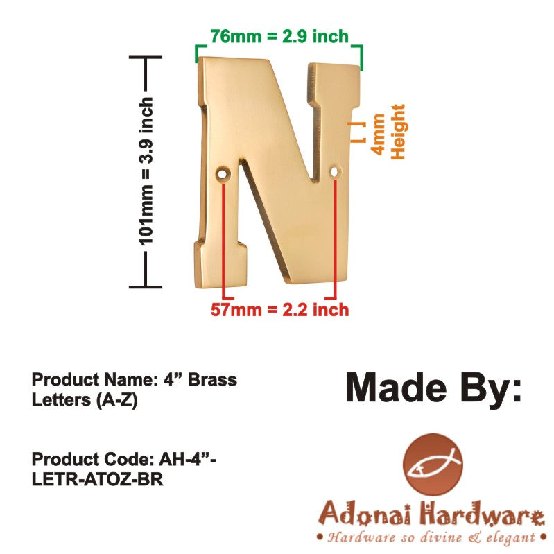 4" Brass Letters (A-Z)