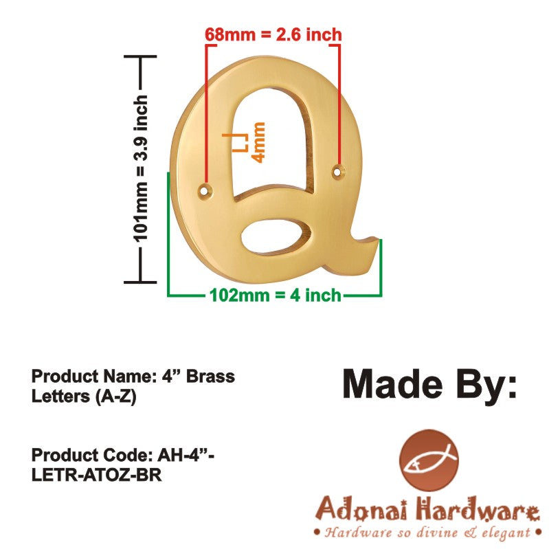 4" Brass Letters (A-Z)