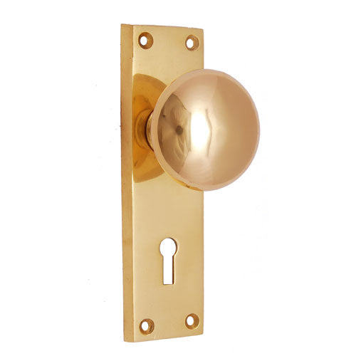 Buy "Ephraim" Brass Door Knob with Plate-Premium Harware Products Online - Adonai Hardware
