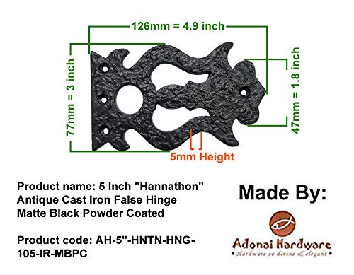 5 Inch Hannathon Antique Cast Iron False Hinge