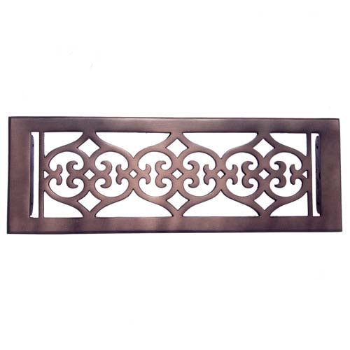 Buy "Flower" Bronze Wall Register with Louver - 4" x 14" (5-1/2" x 15-5/8" Overall)-Premium Harware Products Online - Adonai Hardware