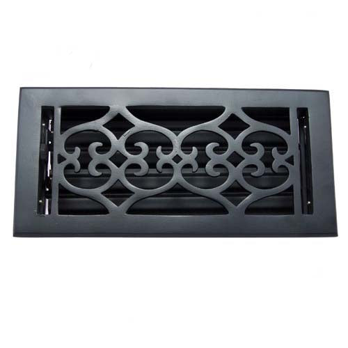 Buy "Flower" Iron Wall Register with Louver - 4" x 10" (5-5/8" x 11-1/2" Overall)-Premium Harware Products Online - Adonai Hardware